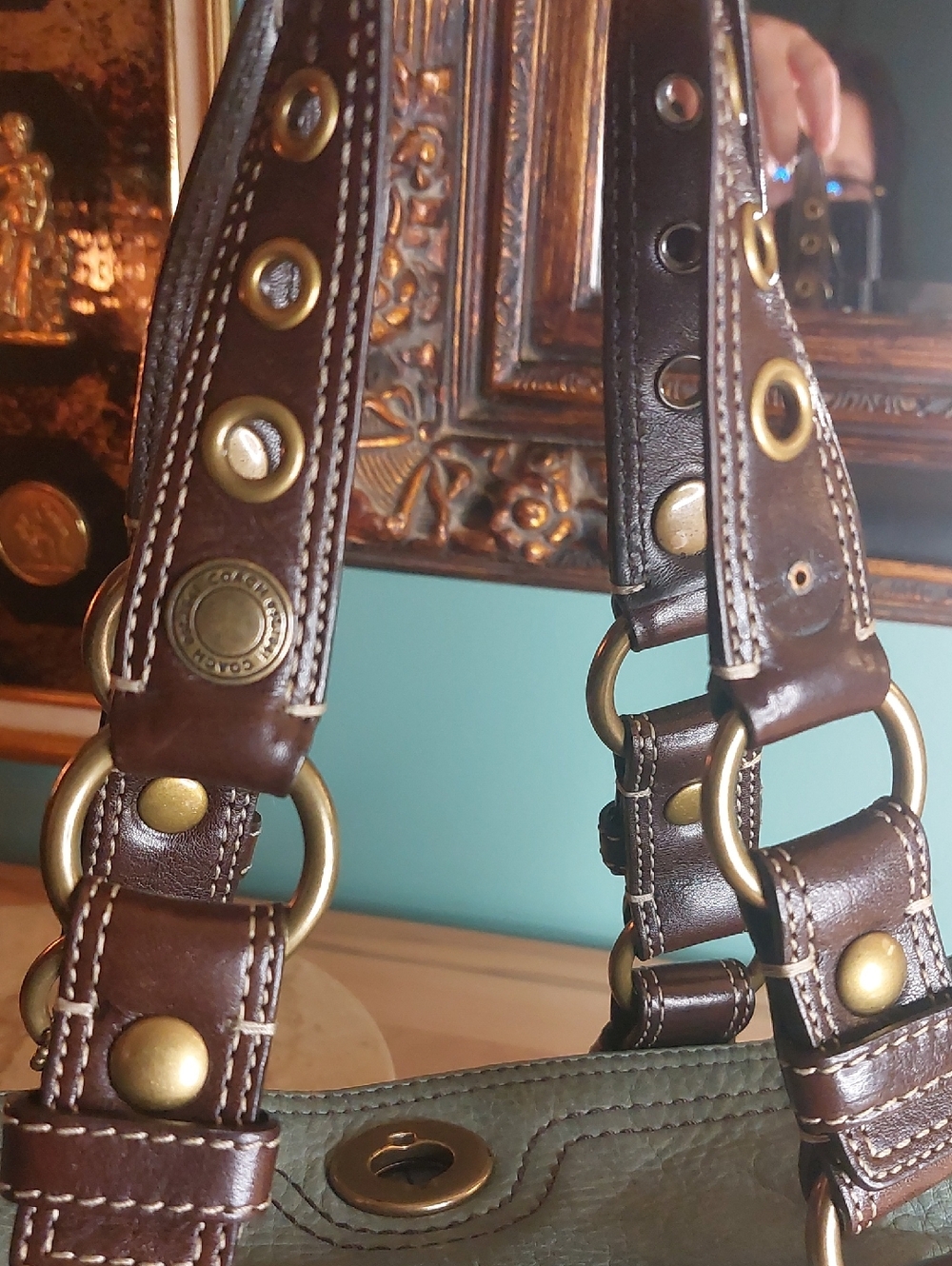 Coach Chelsea 1941 rare Mineral Pond Color With Dark Brown Trim 10963 - Picture 8 of 15